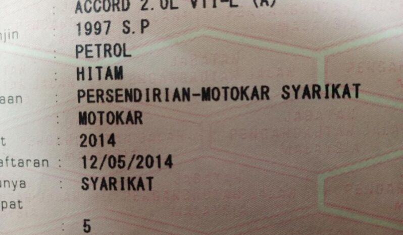 2014 Honda ACCORD 2.0 VTi-L (A) MODULO I-VTEC -TY full