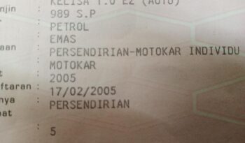 2005 Perodua KELISA 1.0 EZ (A)T/CAM FUEL INJECTION  -TY full