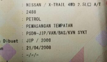 2008 Nissan X-TRAIL 2.5 LUXURY (A) – TY full