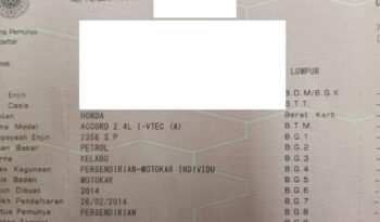 Honda ACCORD 2.4 VTi-L (A)FULL SERVICE RECORD -TY full